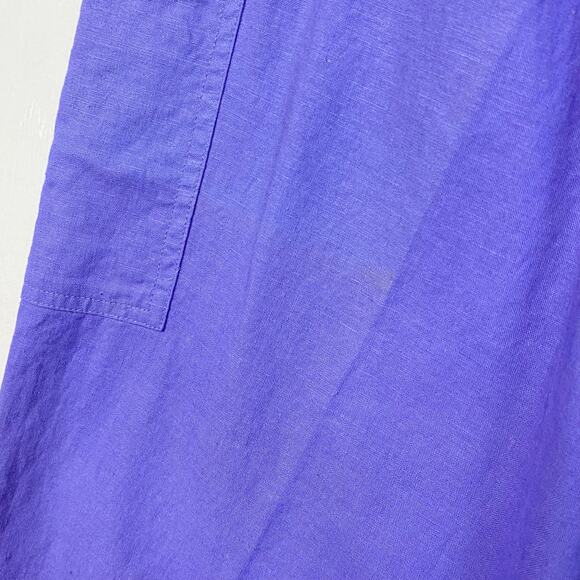 Coldwater Creek Purple Linen Blend Pull On Crop Pants Size Medium Petite - Picture 6 of 7